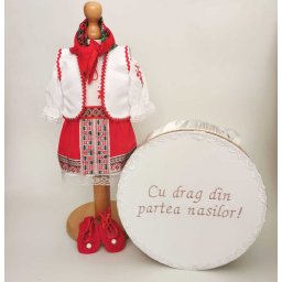 Set Botez Traditional , Costum Traditional Muna 16 - 2 piese costumas si cutie botez