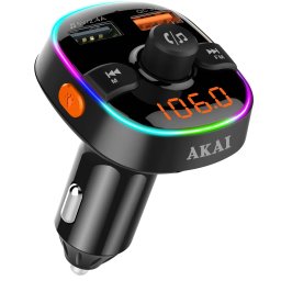 Modulator FM AKAI FMT-52BT, Bluetooth, USB si micro SD Card, USB pentru incarcare rapida, afisaj digital, iluminare LED