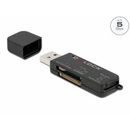 Cititor de carduri USB 3.2-A Gen1 pentru SD/Micro SD/MS, Delock 91757