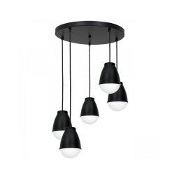 Lustră pe cablu CARYON 5xE14/60W/230V negru rotund