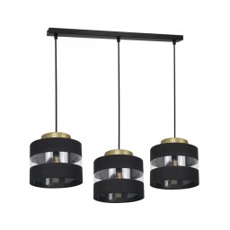 Lustră pe cablu HAVARD 3xE27/60W/230V neagră/alămie