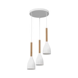 Lustră pe cablu MUZA NEW 3xE27/60W/230V albă rotundă