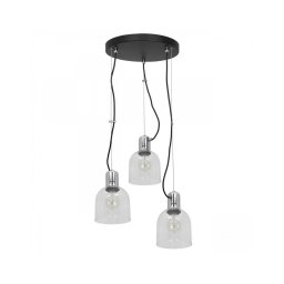Lustră pe cablu BANCO 3xE27/60W/230V rotundă transparentă