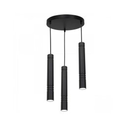 Lustră pe cablu IMPLODE 3xGU10/8W/230V neagră rotundă