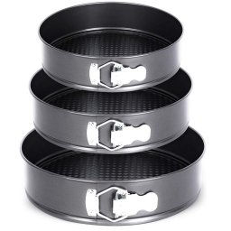 Set 3 tavi de tort cu dimensiuni diferite si fund detasabil 22-24-26