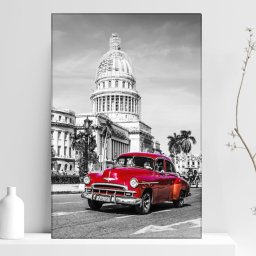 Tablou Canvas Masina Rosie de Epoca OCC3 (Dimensiune LxH: 70x105cm)
