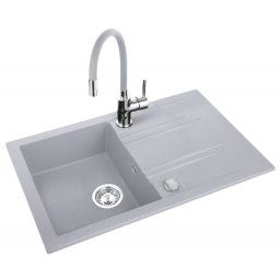 Set chiuveta Ferro granit 78x48 GrI cu baterie flexibila Ferro Gri