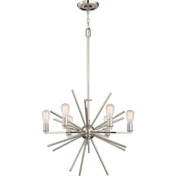 Candelabru Carnegie, argintiu, H:158,8 cm, 6 becuri, QZ-CARNEGIE6-IS