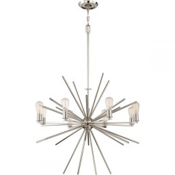 Candelabru Carnegie, argintiu, H:179,1 cm, 8 becuri, QZ-CARNEGIE8-IS
