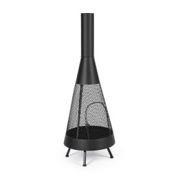 Vatra de foc pentru exterior din otel negru Efesto Ø 50 cm x 138 h