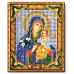 Set broderie cu margele cusute, Maica Domnului, 20x24 cm