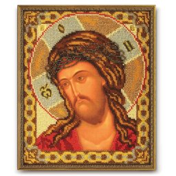 Set broderie cu margele cusute, Iisus, 20x24 cm