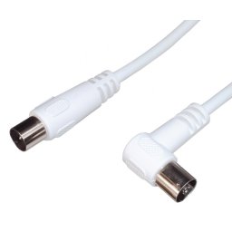 Cablu antena coaxial unghi 90 grade T-M alb 3m, ktmf03U