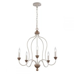Lustra vintage Hartsville 5, alba, H:229,9 cm, FE-HARTSVILLE5