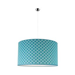 Lustră pe cablu Duolla MAROKO 1xE27/40W/230V d. 45 cm turcoaz/alb