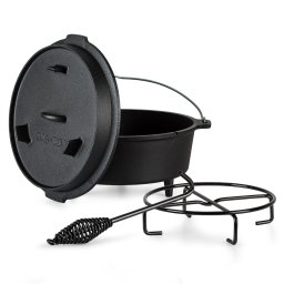 Klarstein Guernsey, oală premium din fontă, 9.0 oală barbecue, fontă, dimensiunea L/9 qt/9 l (25032)