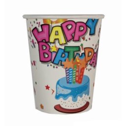 Set 6 pahare Happy birthday albe 250ml