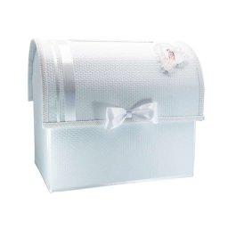 Cutie Dar Nunta cu fundite 40x27x35 cm, carton decorat cu model texturat din plastic - ILIF1817