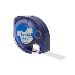 Etichete Iron-On compatibile DYMO LetraTag 12 mm albastru pe alb pentru haine, crese, camine si curatatorii 18773