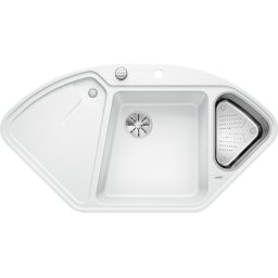 BLANCO DELTA II F SILGRANIT InFino cu accesoriu inox si cu excentric
