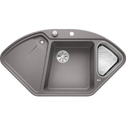 BLANCO DELTA II F SILGRANIT InFino cu accesoriu inox si cu excentric