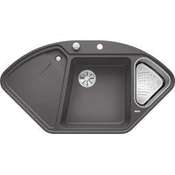 BLANCO DELTA II F SILGRANIT InFino cu accesoriu inox si cu excentric