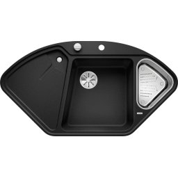 BLANCO DELTA II F SILGRANIT InFino cu accesoriu inox si cu excentric