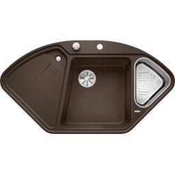 BLANCO DELTA II F SILGRANIT InFino cu accesoriu inox si cu excentric