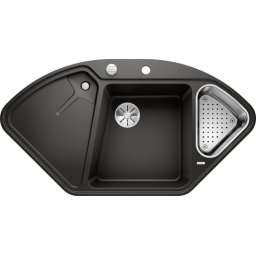 BLANCO DELTA II F SILGRANIT InFino cu accesoriu inox si cu excentric