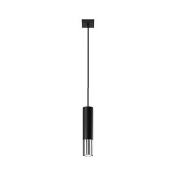 Lustră pe cablu LOOPEZ 1xGU10/40W/230V neagră/crom Sollux SL.0940