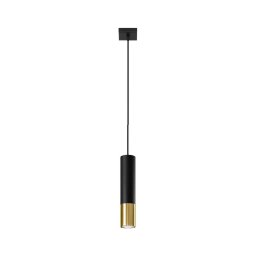 Lustră pe cablu LOOPEZ 1xGU10/40W/230V neagră/aurie Sollux SL.0952