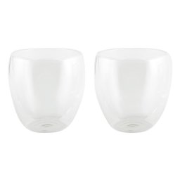 Set 2 pahare 220 ml termorezistente, Everestus, 20FEB0031, Sticla, Argintiu