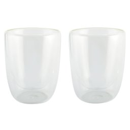 Set 2 pahare 300 ml termorezistente, Everestus, 20FEB0032, Sticla, Argintiu