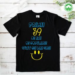 Tricou aniversar pentru barbati, negru personalizat cu modelul Primii ani de copilarie sunt cei mai grei
