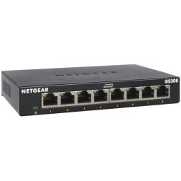 Switch NetGear GS308v3, 8 x 10/100/1000 Mbps Gigabit Ethernet, Desktop/Wall-mount, Plug-and-Play, carcasa metal