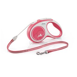 Lesă tip șnur Flexi Comfort M - 5 m Roșu - Design nou