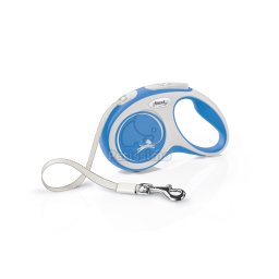 Lesă tip bandă Flexi Comfort L - 5 m Albastru - Design nou