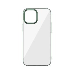 Husa Apple iPhone 12 / 12 Pro, Baseus Glitter, Verde / Transparent, 6.1 inch
