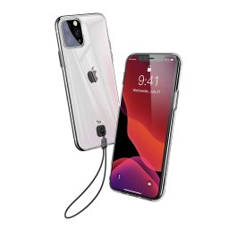 Husa Apple iPhone 11 Pro, Baseus Transparent Key, Negru, 5.8 inch