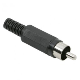 Mufa RCA tata din plastic negru