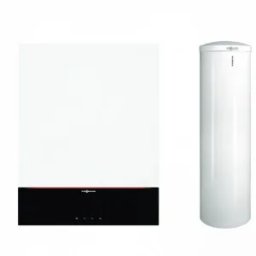 Pachet centrala termica in condensatie Viessmann Vitodens 200-W 25 kW cu afisaj digital 7 inci si boiler bivalent Vitocell 300 litri