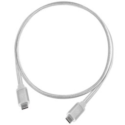 Cablu USB Type-C reversibil Silverstone CPU06, USB 3.1 Gen 2, 10 Gbit/s, 1m, Silver, SST-CPU06S-1000