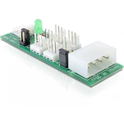 Placa distributie (HUB) Molex/Floppy la 6 porturi ventilator 3 pini 5V-12V, Delock 25218