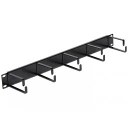 Organizator cabluri pentru Rack 19"/1U cu inele orizontale metal, Delock 42496