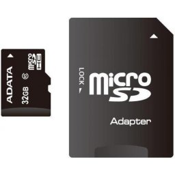 Card de memorie micro SDHC 32GB clasa 10 + adaptor SD, ADATA AUSDH32GUICL10-RA1