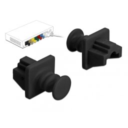 Set 10 buc protectie impotriva prafului pentru RJ45 Negru, Delock 86176
