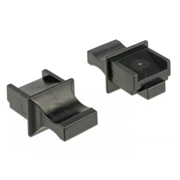 Protectie impotriva prafului pentru conector RJ45 cu prindere Negru set 10 buc, Delock 64020