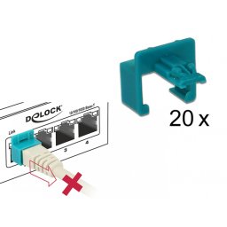 Set 20 buc clips securizare mufa RJ45, Delock 86406