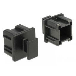 Protectie impotriva prafului pentru conector Mini SAS HD SFF 8644 cu prindere set 10 buc Negru, Delock 64012