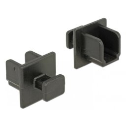 Protectie impotriva prafului pentru conector USB-B 3.0 mama cu prindere set 10 buc Negru, Delock 64010